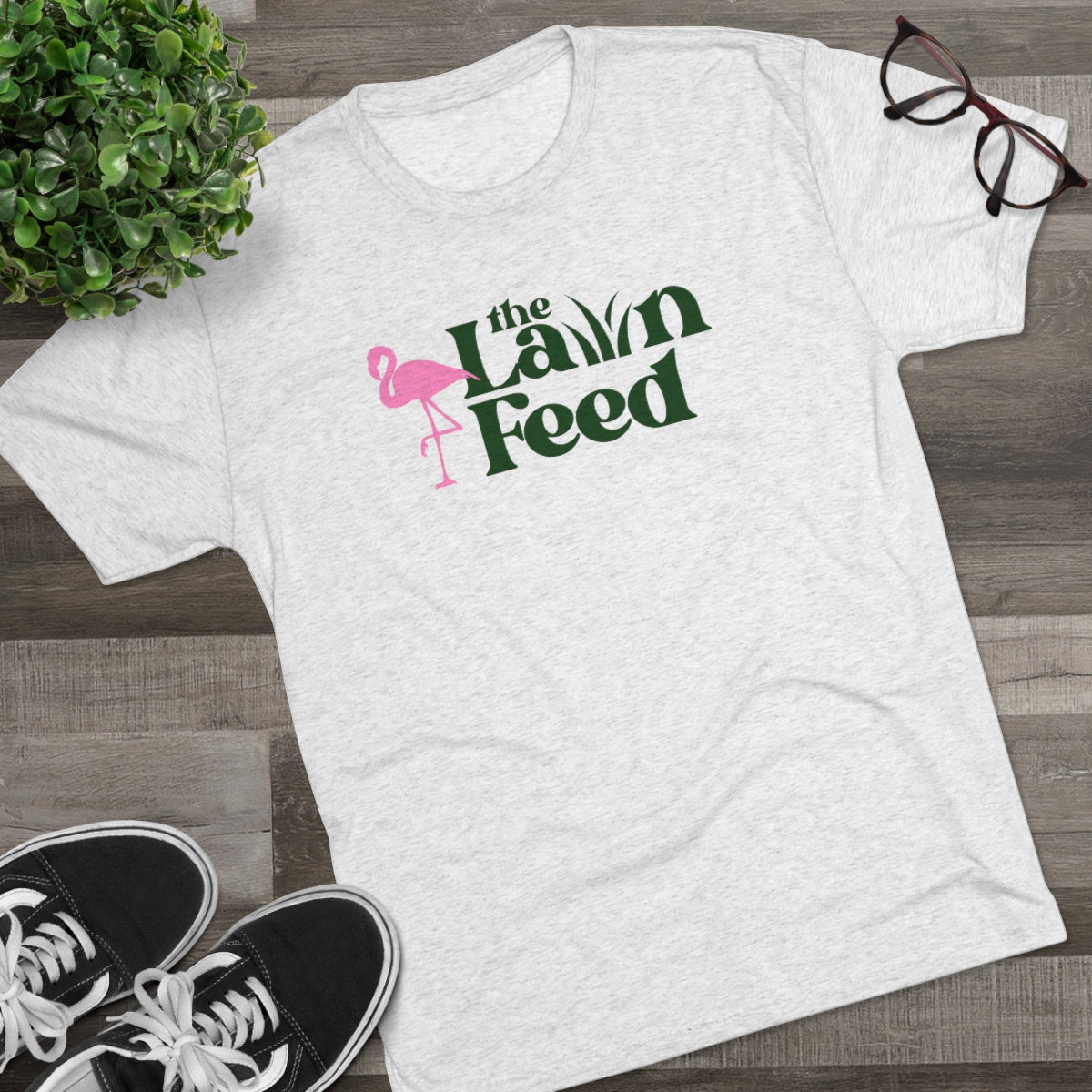 TLF White Tri-Blend Crew Tee